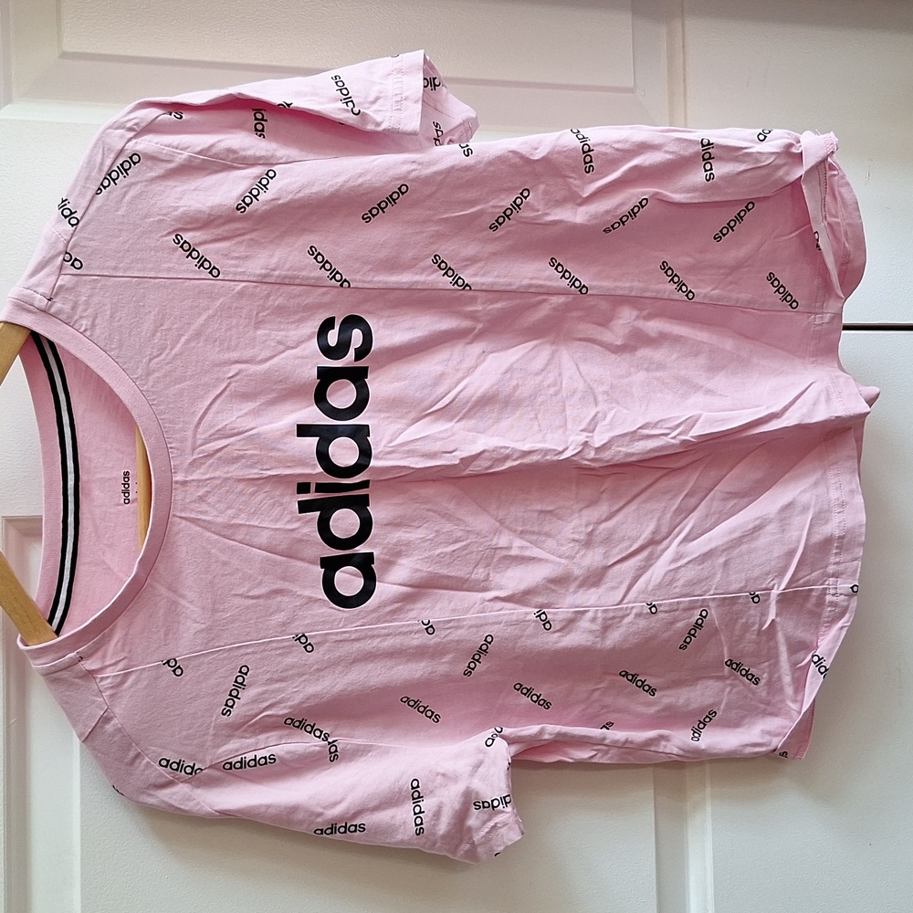 Y2K Pink Adidas All Over Short Sleeves T-shirt - Picture 2 of 5